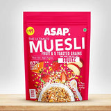 ASAP Wholegrain High Protein Breakfast Muesli with flavour of Fruitz, Oats & White Chocolate  + Badam Milk, 80% Almonds, Raisins with Nuts | Omega-3 & Fibre Rich | 120g - Pack of 2