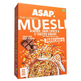 ASAP Wholegrain High Protein Breakfast Muesli with flavour of Dark Chocolate, Almond & 5 Toasted Grains  + Badam Milk, 80% Almonds, Raisins with Nuts | Omega-3 & Fibre Rich | 420g - Pack of 2