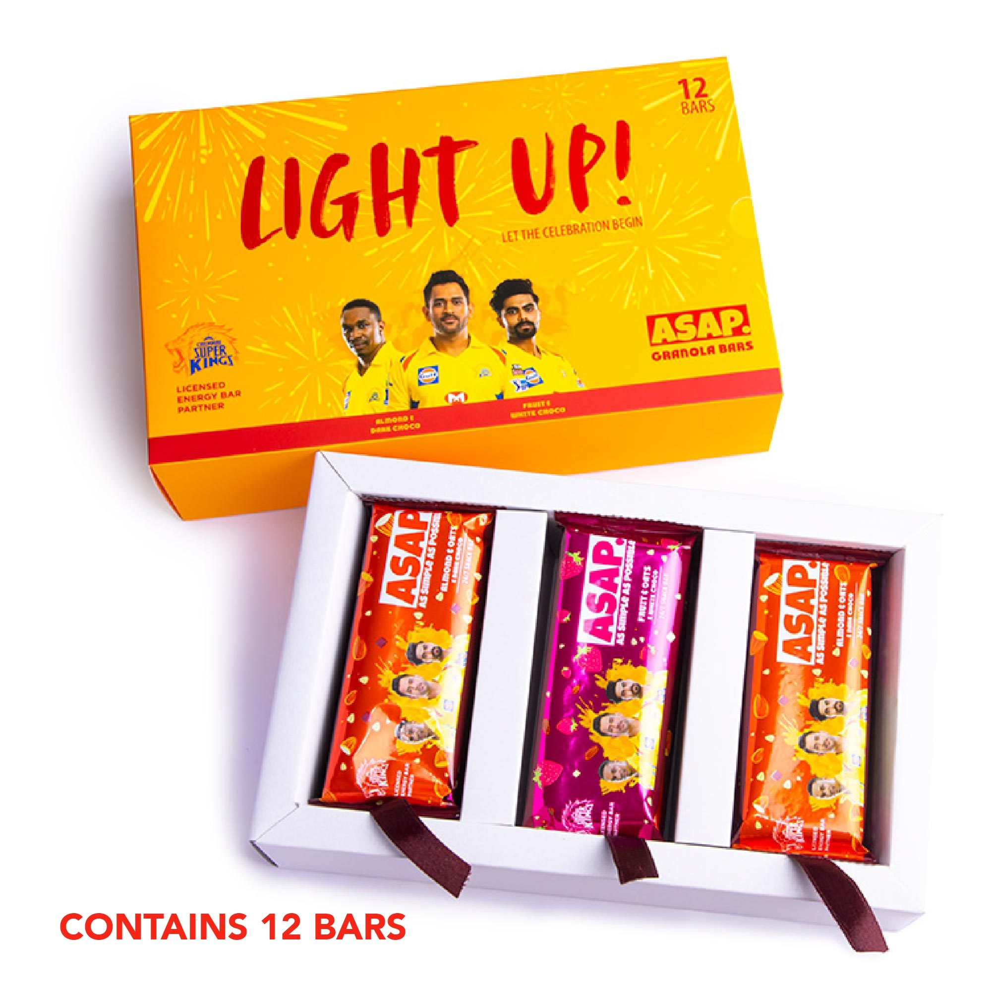 ASAP Festive pack of 12 snack bars - limited time special edition CSK packs